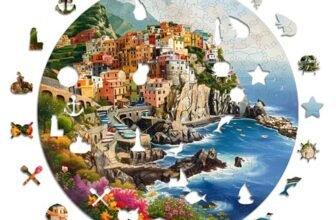 Iconic Puzzles – Portofino, Italia, puzzle in legno 100% sostenibile, Regali per Bambini e Adulti, taglia M, 350 Pezzi
