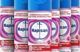 Napisan Spray Disinfettante Milleusi, Disinfettante Spray per Tessuti e Superfici, Fragranza Profumo di Primavera, 6 Spray da 400ml