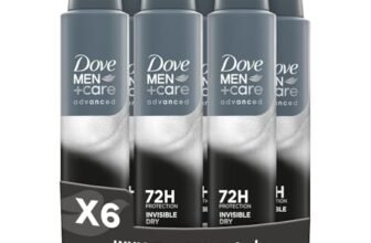 Dove Deodorante Dove Men + Care Invisible Dry Spray Advanced Care, Deodorante Uomo, con 1/4 Crema Idratante, Formula Idratante e Anti-Macchia, Protezione Fino a 72 Ore, 6 Pezzi da 200ml