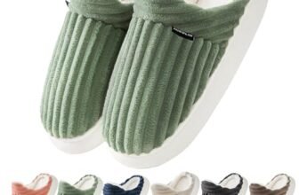 Donpapa Pantofole Donna Uomo Ciabatte Invernali Peluche Casa Comode Schiuma Scarpe Memoria Morbida Antiscivolo Inverno Cotone Slippers Verde mela 290