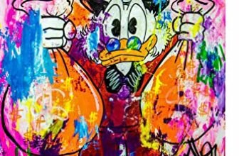 Magic Canvas Art B8100 – Zio Paperone Stampa artistica su tela di alta qualità, stile Pop Art, 1 pezzo, dimensioni: 40 x 30 cm