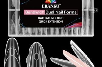 EBANKU 240PCS Sandwich Dual Form, Tip Unghie Finte Traslucido Double Top & Bottom Design Stiletto Mandorla Nail Form Per Estensione Rapida Delle Unghie Casa o Salone
