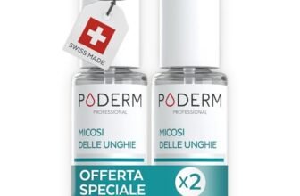 PODERM – TRATTAMIENTO CONTRO MICOSI UNGHIE – Soluzione Naturale Unghie Fungus – Olio Siero Purificante Poderm – Set 2 pezzi – Prodotto in Svizzera