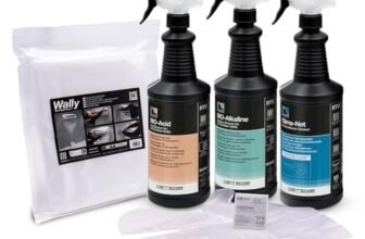 Errecom Kit pulizia completa climatizzatori, include Clima-Net 1L e cover Wally per pulizia unità interna e filtri, Bio Acid e Bio Alkaline 2L detergenti biodegradabili pulizia unità esterna, guanti