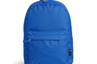 TECHMADE Zaino Scuola/Casual Unisex Multifunzionale 30x15x40 cm – IDEALE PER: Lavoro, Scuola, Ufficio, Tasche, Tempo Libero, Tasche Multiple e Cerniere Resistente – Poliestere 600D PVC (Blu)
