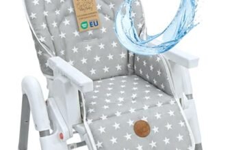 Copri seggiolone pappa universale – copriseggiolone bambino e bambina cuscino imbottitura riduttore per sedia con un rivestimento impermeabile stabile certificato Oeko-Tex Stelle Grigie