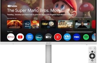 MSI Modern MD272UPSW Monitor Smart Google TV 27” 4K UHD – Google Assistant, Dolby Audio, Wireless Display, Multi Control – WiFi 5, Bluetooth 5.0, LAN, HDMI 2.0b, DP 1.4a, Type-C 65W PD, USB-A, KVM