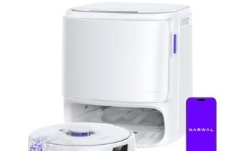 NARWAL Freo Z10 Pro Robot Aspirapolvere Lavapavimenti, 18500Pa, CarpetFocus2.0, DualFlow2.0 Anti-groviglio di Peli, Mop Estensibile, Navigazione Radar LDS, Acqua Calda a 75℃, Autopulizia e Asciugatura