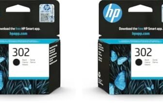 HP 302 F6U66AE Cartuccia Originale da 190 Pagine, Compatibile con Stampanti DeskJet 1110, 2130, 3630, Envy 4520, OfficeJet 3830, 4650, 5220, e 5230, Nero (Confezione da 2)