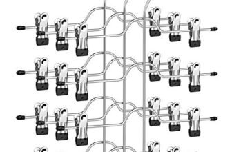 SONGMICS Grucce Multiple per Pantaloni, Set di 3 Grucce Salvaspazio in Metallo a 4 Livelli, con 8 Mollette Regolabili per Jeans, Asciugamani, Pantaloncini, 32 cm, Color Argento e Nero CRI042BK