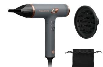 Rowenta Nano Asciugacapelli Compatto ad Alta Velocità 1700 W, Boost di Ioni Antistatici e Sensore di Temperatura per Capelli Setosi e Luminosi, Leggero, 3 Impostazioni di Velocità/Temperatura, HY8120