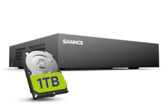SANNCE DVR 8 Canali con 1TB Hard Disk Registratore CCTV Sistema di sicurezza video digitale H.265+ HDMI supporto audio registrazione movimento allarme e-mail allarme