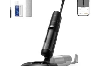 DREAME H15 Pro Aspirapolvere Lavapavimenti, Braccio robotico AI DescendReach GapFree, Aspirazione da 21.000 Pa, 0 grovigli, Lavaggio spazzola a immersione a 100 °C, Asciugatura in 5 min a 90°C