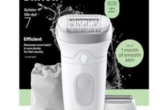 Braun Silk Epil 7 Epilatore Elettrico Donna Con Testina Ampia Per Facile Rimozione Peli, Rasoio Elettrico Donna, Wet&Dry, Pelle Liscia A Lungo, Con Testina Radente, Cappuccio Regolatore,7-030,Argento