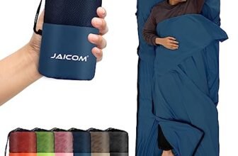 JAICOM Sacco Lenzuolo Sacco a Pelo, Sacco Lenzuolo da Viaggio Ultraleggero e Compatto, 220 x 90 cm Sacco Lenzuolo, Ideale per il campeggio, l’escursionismo, l’ostello e i viaggi di lavoro