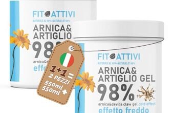 Arnica e Artiglio del Diavolo Forte 2x550ml Effetto Freddo 98% Arnica Per Cavalli Uso Umano Vitamina E Mentolo Menta per Massaggi Locali Made In Italy