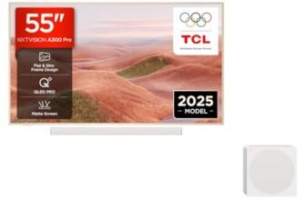 TCL NXTVISION A300 PRO 55-inch QLED PRO 4K Ultra HD TV, 4K HDR PRO, matte screen, Google TV (Dolby Vision IQ & Dolby Audio, 144Hz Motion Clarity Pro)