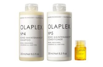 Kit per capelli Olaplex Wash and Shine: N°.4, 5, 7 – Set shampoo e balsamo per detergere, idratare e controllare l’effetto crespo fino a 72 ore, Bonding Oil per esaltare la lucentezza e proteggere.