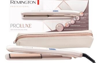 Remington Piastra per Capelli PROluxe – Tecnologia OPTIheat – Risultati di Styling di lunga durata in un solo movimento – Rivestimento ceramico Ultimate; Display LCD, 150-230°C, piastra capelli S9100