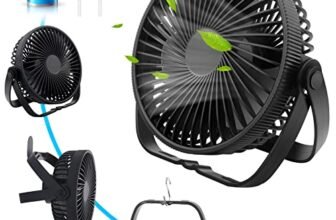 Ventilatore da Tavolo Silenzioso Potente a Batteria Ricaricabile 3 in 1, Ventilatore USB 3 Velocità 360° Regolabile, Mini Ventilatore Portatile Piccolo Ventilatore da Scrivania Casa Ufficio Campeggio