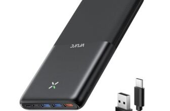Power Bank 30000 mAh, VRURC 22.5W Ricarica Rapida Caricatore Portatile, USB C Compatto Powerbank, PD3.0 QC3.0 Batteria Esterna con 4 uscite e 3 ingressi, Compatible con iPhone Android etc