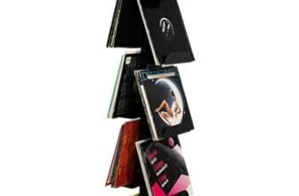 ALUBOX LYRA Porta Vinili Verticale Con 10 Mensole Per Vinili DIM 170X33X17 Porta Dischi Vinile Espositore per oltre 120 Lp Mensola Per Vinile Alluminio e Lamiera Zincata (ANTRACITE, 10 MENSOLE)