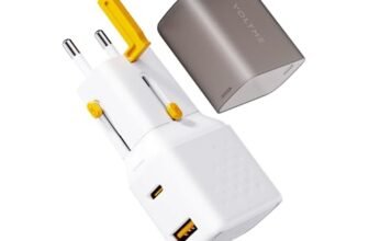 VOLTME Adattatore da Viaggio 35W Spina USB-C Universale, VITO 35W Presa Adattatore Universale da Viaggio, Presa Ricarica Bianco QC3.0 & PD tipo C per Viaggi Caricatore Universale da Viaggio
