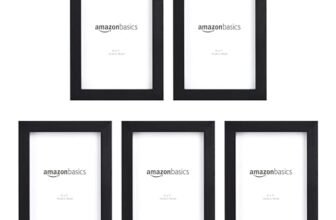 Amazon Basics Cornice per foto – 13 x 18 cm, Rettangolare, Nero, Confezione da 5