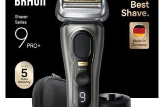 Braun Series 9 PRO +, Rasoio Elettrico Barba, Regolabarba Uomo, Rifinitore di precisione, Custodia da Viaggio in tessuto, Batteria Litio Ion, 100% Impermeabile Idea Regalo, 9515s Grafite