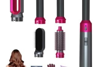Bellora Beauty Milano MultiStyler 5 in 1, Spazzola Asciugacapelli Rotante Lisciante for Capelli, Air Styler Set for Capelli Ricci, Lisciante, Asciugare (nero)