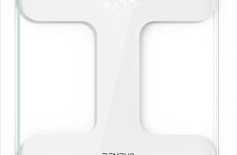 RENPHO Bilancia Pesapersone Digitale in Vetro Temperato, Bilancia Pesapersone Professionale con Display LED luminoso, Ultra Sottile, Graduazione precisa ogni 50 kg, Funzioni intelligenti, Core TS