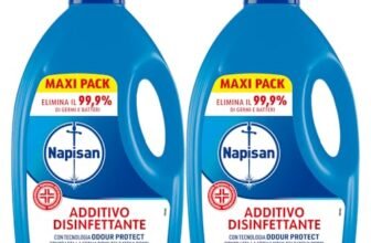 Napisan Additivo Disinfettante Lavatrice, Confezione da 2 x 2.2 Litri di Additivo Liquido per Lavatrice, Contro i Batteri e i Cattivi Odori