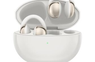 TCL CrystalClip, design a clip, miglioramento dei bassi, suono spaziale 3D, fino a 36 ore di riproduzione, Bianco lunare