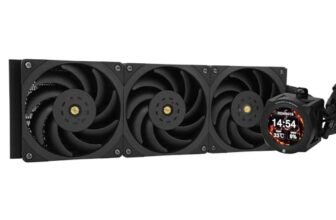 TR CORE VISION 360 Black CPU Water Cooler,3 Ventole PWM Water Cooling System con 2150PRM,per AM4/AM5&Intel LGA1851/1700,Schermo LCD magnetico staccabile con risoluzione 480 x 480