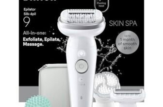 Braun Silk Epil 9 SkinSpa, Epilatore Con Testina Flessibile, Rasoio Elettrico Donna, Wet&Dry, Pelle Liscia A Lungo, Spazzola Esfoliante, Accessorio Massaggiante, Testina Radente, Cappuccio Regolatore