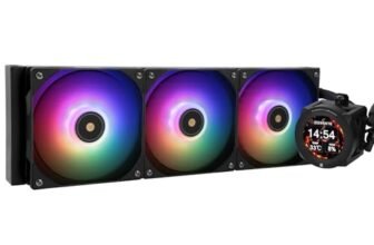 Thermalright CORE VISION 360 Nero ARGB-360mm AIO CPU Liquid Cooler, schermo LCD IPS con risoluzione 480×480, per AM4/AM5,Intel LGA1700/1851, schermo LCD fonoassorbente da 2,1 pollici per immagini