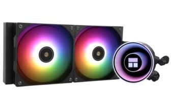 TR-Thermalright Frozen Notte 240 Black ARGB V2 Liquid CPU Cooler – Effetto Luce Specchio Infinito, Raffreddamento Aio da 240mm, Doppia Ventola PWM da 2000RPM, per AM4/AM5, Intel LGA1851/1700/115x