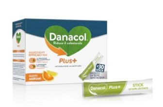 DANACOL Plus + Integratore Alimentare, Riduce il Colesterolo grazie agli Steroli Vegetali , Vitamina B1, Pronto da Bere, Senza Monacolina, 30 Stick Gel da 15 ml (30 giorni)