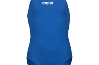 ARENA Solid Swim PRO Team Costume Intero Bambina, Costume da Bagno ad Asciugatura Rapida, Costume da Bagno Sportivo in Tessuto MaxLife Eco con Massima Resistenza al Cloro e Protezione UV UPF 50+