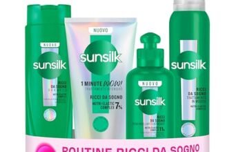 Sunsilk Kit Ricci da Sogno Shampoo 250ml, Maschera 1 Minute WOW 180ml, Crema Districante 200ml e Mousse 200ml, Trattamento Anticrespo per Capelli Ricci Definiti, Elastici e Morbidi a Lunga Tenuta