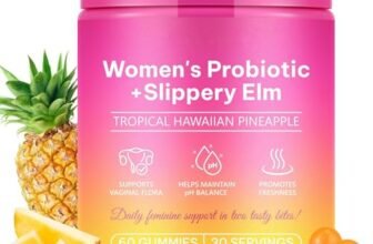 Probiotici donna flora intima orsetti gommose, 60 probiotici vaginali gummies con olmo, women probiotic gummies per donne Flora intima, pH, salute intestinale e sistema immunitario – Senza zucchero