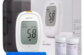 yuwell Misuratore Glicemia con strisce reattive x 50 e lancetti x 50, il Glucometro Kit Completo ideale per l’Uso Domestico (Modello 582)