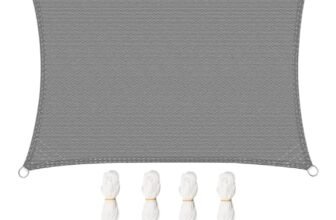 WOLTU Vela ombreggiante 3x5m in HDPE 180 g/m² Traspirante Tenda a Vela Parasole Rettangolare Protezione Solare Respirante Anti UV Giardino Esterni Grigio