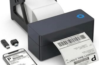 Stampante Etichette Termica Bluetooth 4×6 (100x150mm), per Spedizioni DHL, Amazon FBA & Shopify, Inclusi Supporto, Chiavetta USB (Driver) & 30 Etichette, Compatibile con iOS/Android/Windows/Mac