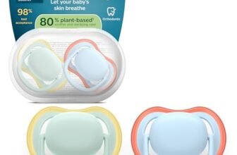 Philips Avent Ultra Start Ciuccio – Design ortodontico, per neonati 0-6 mesi, tettarella simmetrica in morbido silicone, senza BPA, con custodia per la sterilizzazione, confezione da 2, SCF087/01