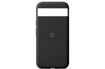 Google Cover per Pixel 8a, Silicone resistente e antimacchia, Cover per smartphone Android, Nero ossidiana