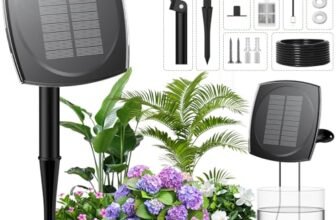 Onherm Kit di Irrigazione Automatica Solar, con 12 Modalità Timer e 15M di Tubo, Automatica Irrigazione Solare a Goccia per Giardin, Balcone, Piante in Vaso