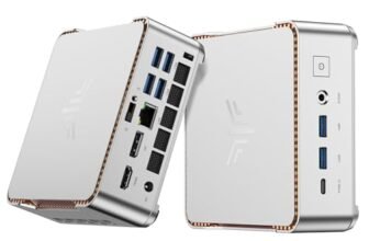 NiPoGi Pinova P2 Mini PC AMD Ryzen R2544 W-11(Defeat 3500U/i3-10110U,fino a 3,7GHz),16GB DDR4 512GB SSD Mini Computer,4K@60Hz Triple Display con Radeon Vega 8 Grafik, per Ufficio/Casa/Affari