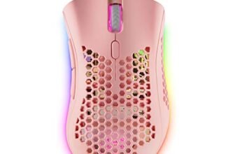 Mars Gaming MMEX, Mouse Gaming Premium 32000 DPI, Sensore PixArt 3389PRO, Switch Ottici Ultra Veloci, Design Hive Ultralight 75g, RGB Chroma, 7 Pulsanti, Software, Rosa