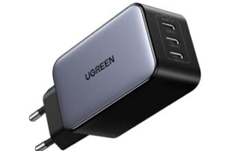 UGREEN Nexode Caricatore 65W con 3 USB C, Caricabatteria 45W PPS Ricarica Rapida GaNInfinity Compatibile con MacBook Pro Air, iPad, iPhone 17 Pro Max Air/Serie 16-12, Pixel 8 7, Galaxy S25